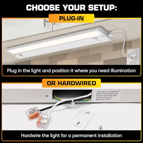 NSL LED Under Cabinet Lighting 24 Inch White Hardwired Swivel Lens