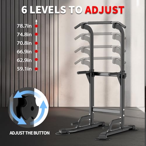 Z ZHICHI Black Pull-Up Dip Station 350LBS Capacity Home Fitness Equipment