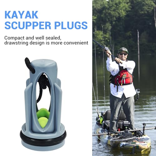 2 Pack Kayak Drain Plugs with Lanyard - Fits Old Town & Ocean Kayaks