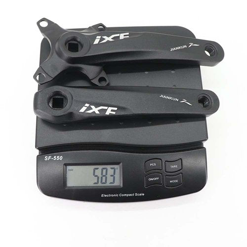 DJC MTB Crankset Square Tapered Hole 104BCD with Chainring 32 34 36 38T 170mm 175mm Bike Crankset Aluminum Black red (170mm Black, 38T)
