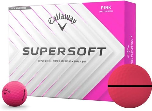 Callaway Golf Supersoft Matte Pink Golf Balls - 2025 AlignXL Model for Enhanced Performance