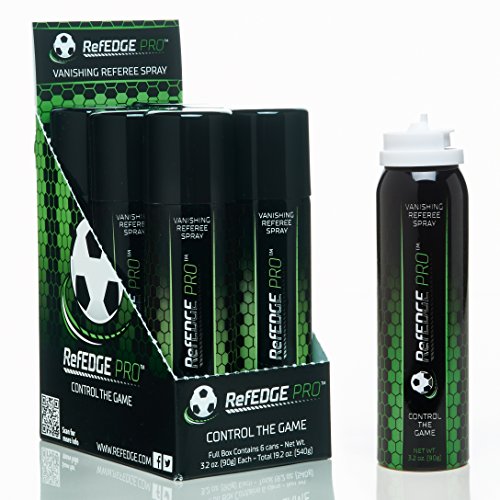 RefEDGE PRO Vanishing Referee Spray 3.2 oz 6-Pack for Soccer Officiating