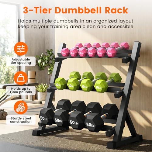 Heavy-Duty Adjustable Dumbbell Rack Stand for Home Gym