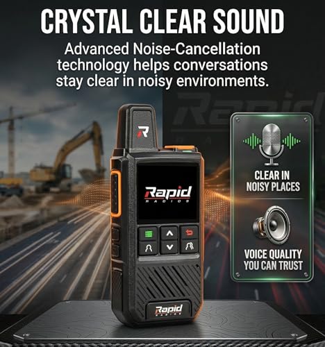 Rapid Radios G1 LTE Walkie-Talkies with Nationwide Coverage, Secure Encrypted 2-Way Radio Set