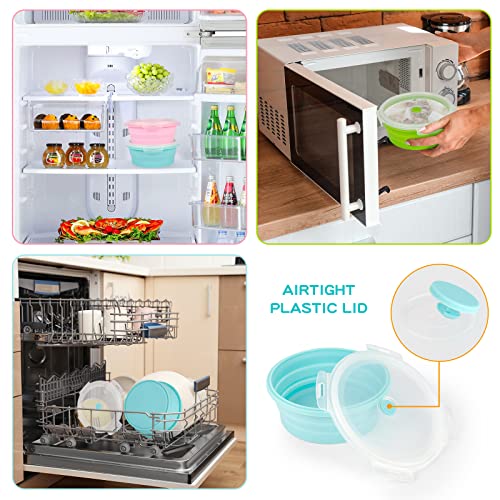 27oz Collapsible Food Storage Container with Lid - 800ml Silicone Bowl