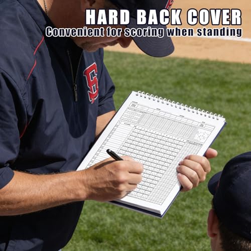 Baseball Softball Scorebook 35 Games Vertical 8.5 x 11 Inch with Stickers