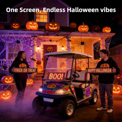 AI Voice Controlled LED Light Panel for Golf Carts 23x5 Inch Devil Eyes Effect