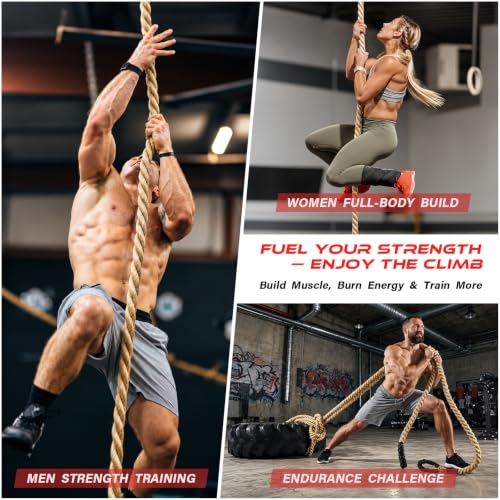 Sodlar Heavy Duty Jute Climbing Rope 25FT for Fitness & Outdoor Use