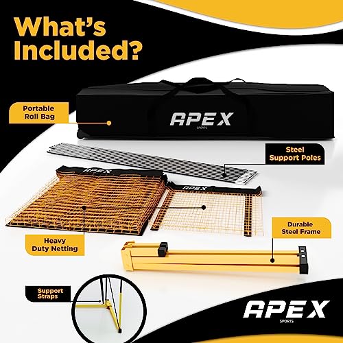 Apex Sports Volleyball Training Net System with Adjustable Height - Training Equipment for All Skill Levels