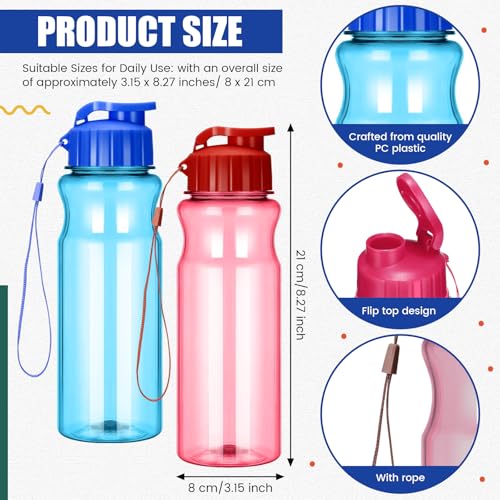 50 Pack 17oz Plastic Water Bottles with Leak-Proof Flip Caps for Travel & Outdoor Use