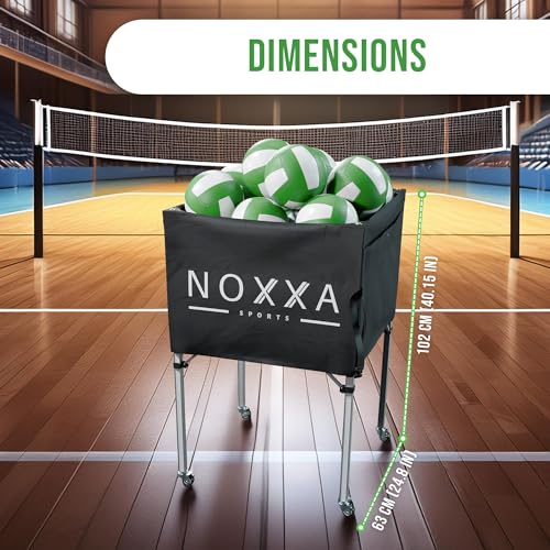 Portable Volleyball Ball Cart with Wheels and Storage Bag