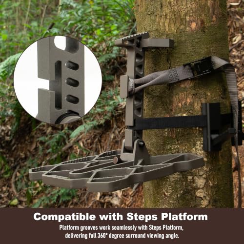 11.8 x 12-Inch Saddle Hunting Platform with Angle Adjustment & Anti-Slip, Brown