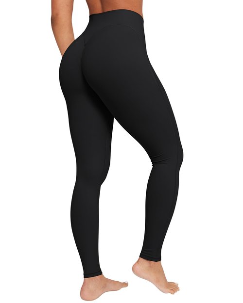 GYM RAINBOW Womens Hidden Scrunch Butt Leggings Tummy Control Workout Compression Leggings No Front Seam High Waisted Yoga Pants (Black,X-Small)