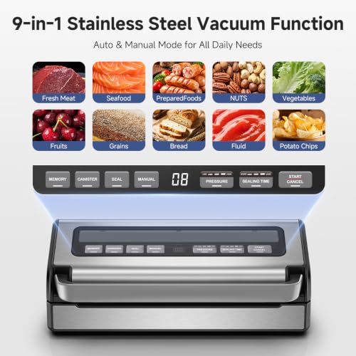 AAOBOSI 95KPa 9-in-1 Wet Dry Vacuum Sealer with Adjustable Modes & Extra Kit