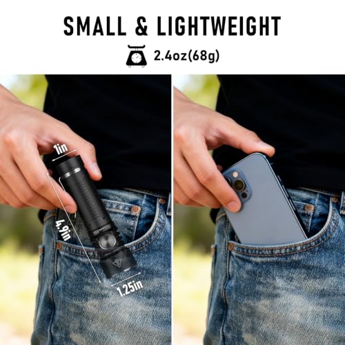 High Lumens Tactical LED Flashlight 5000LM with 7 Modes & USB-C Rechargeable