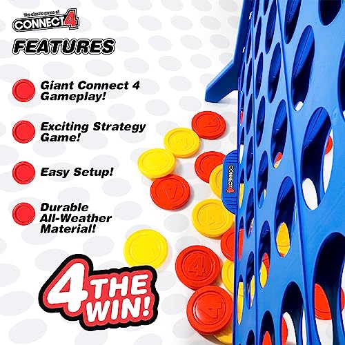 Giant Connect 4 Game Set - 4-Foot Jumbo Indoor & Outdoor Family Board Game