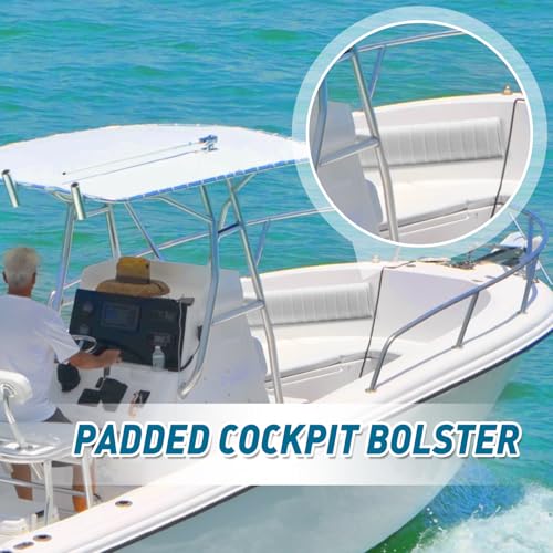 Boat Bolster Cushions with Stainless Steel Mounting Clips - Marine Backrest Pad for Long Voyages