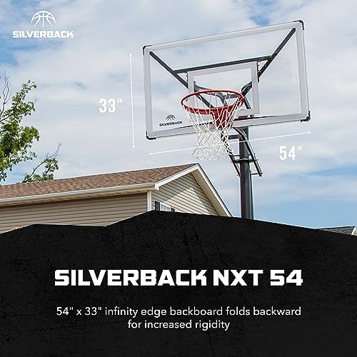 54-Inch Adjustable In-Ground Basketball Hoop with Infinity Edge Backboard