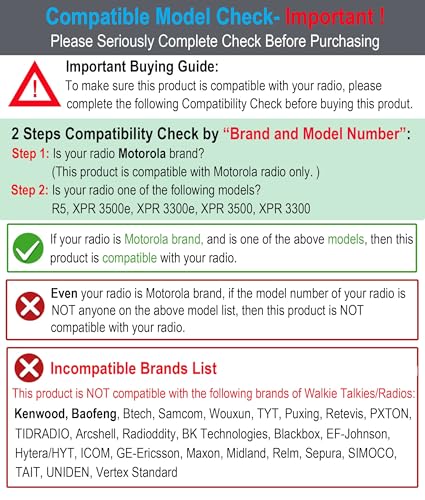 Commountain Speaker Microphone for Motorola Radio R5, XPR 3300/3500, 5 Pack