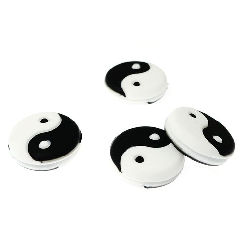 RLECS 6PCS Yin and Yang Tennis Racquet Dampener Vibration Dampener Suit for The Tennis Players More Professional (Black White)