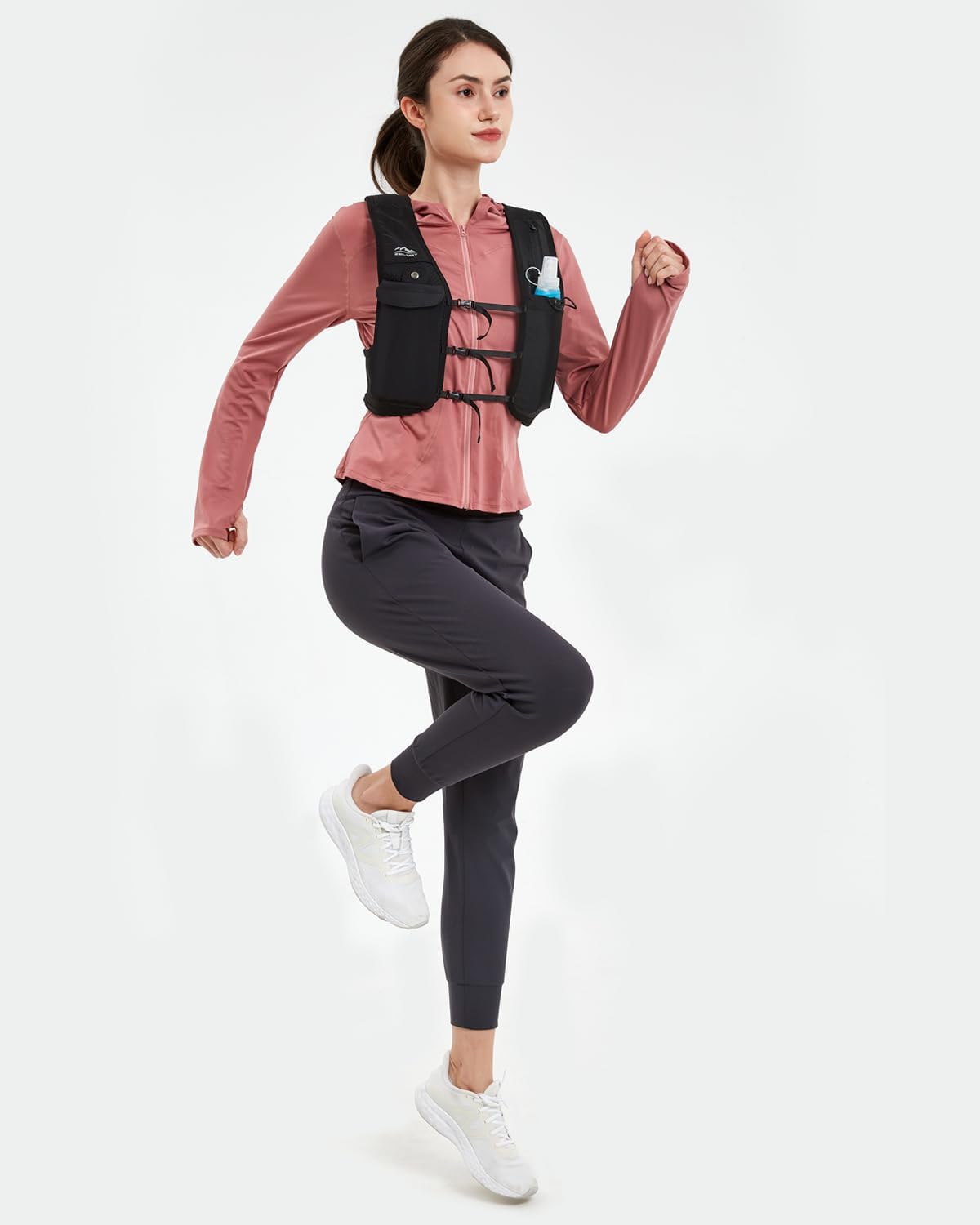 Zelvot Running Vest - Adjustable Hydration Backpack with 500ml Soft Flask | Lightweight & Reflective for Runners