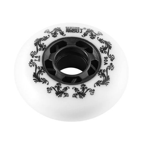 4-Pack Inline Skate Wheels Outdoor 90A Inline Skate Replacement Wheels (76MM, White)