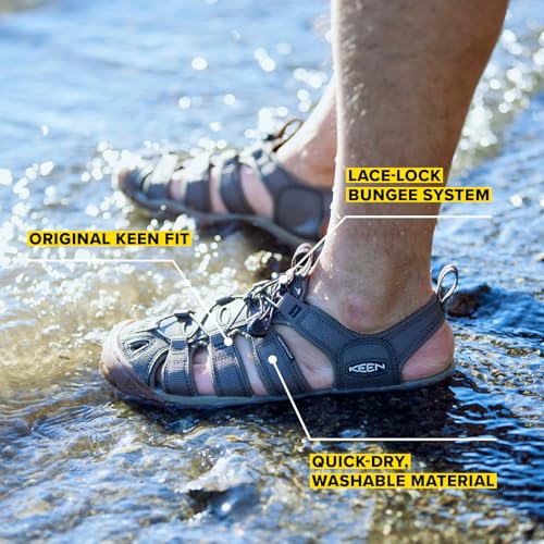KEEN Men's Clearwater CNX Water & Hiking Sandals - Black Gargoyle, Size 10