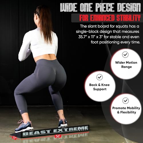 Vibevo2 Beast Extreme Wedge Block - Heavy-Duty Calf & Heel Stretching Board for Weightlifting & Therapy