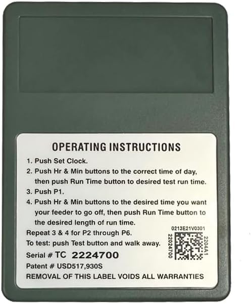 Wildlife Feeder Timer Controller for Deer, Turkey & Game Feeders - Digital 6V/12V Backlit LCD