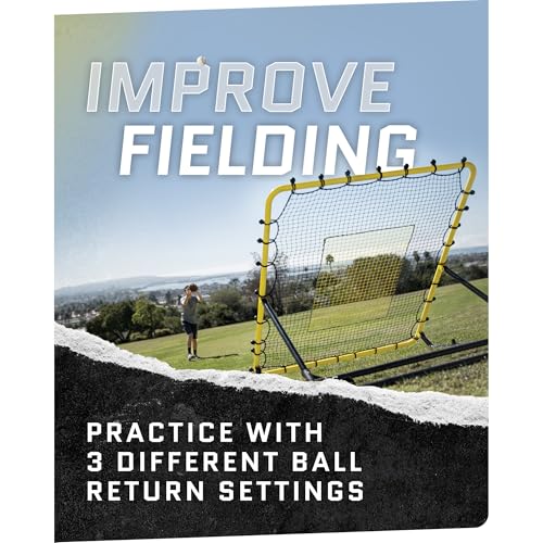 Fielding Trainer - Baseball, Softball & Volleyball Rebounder Net with 3 Return Angles - Portable Practice Aid (Variation of THIS listing)