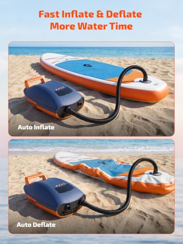 Electric SUP Pump with 78Wh Battery and Rapid Inflation for Paddle Boards & Inflatable Water Sports