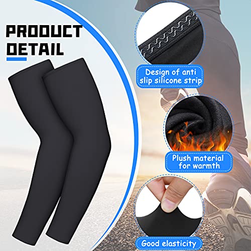 Skylety 4 Pack X-Large Black Thermal Compression Arm Warmers