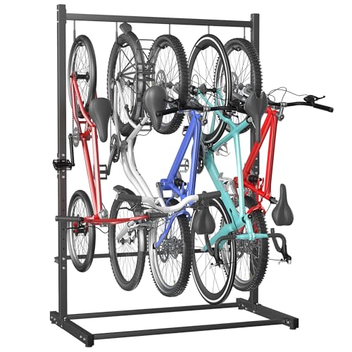 TORACK Freestanding Vertical Bike Rack for 5 Bikes, 70-Inch Wheel Size, Model 56 in