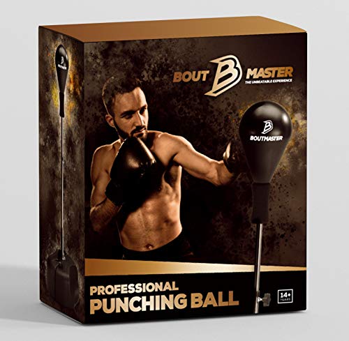 Pro Tech Tools Adjustable Freestanding Punching Bag with Stand - Boxing Speed Bag for Teens & Adults