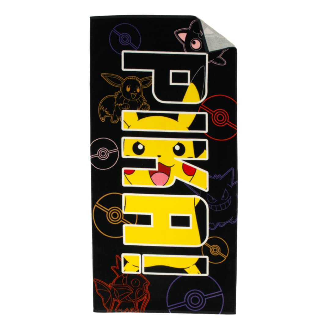Pokémon Pikachu Anime Super Soft Cotton Bath/Pool/Beach Towel, 60 in x 30 in, (Official Licensed Pokémon Product) by Franco Collectibles
