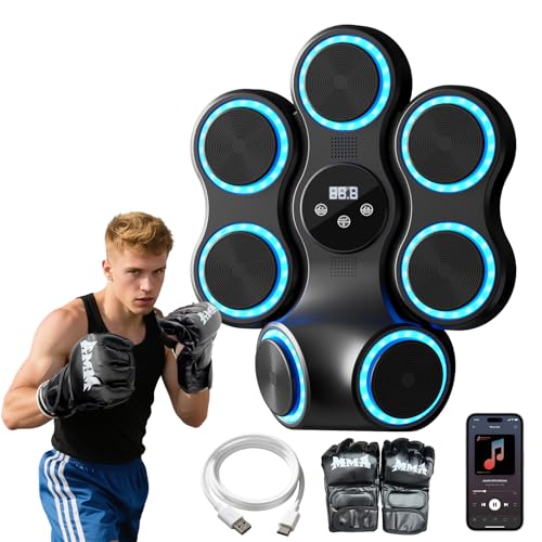 X-Large Music Boxing Machine with LED Lights & Bluetooth Speakers – Interactive Fitness Punching Bag for Adults