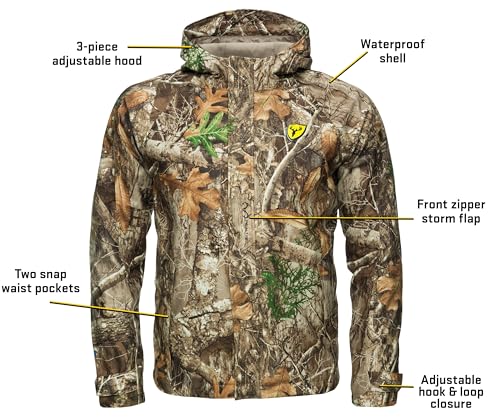 Men's Waterproof Breathable Camo Rain Jacket - Lightweight & Windproof