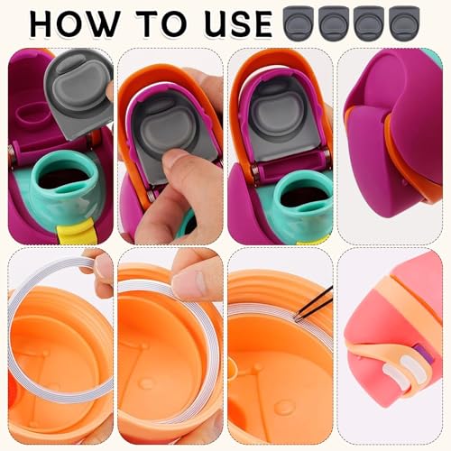 Grey Replacement Stopper and O-Ring Gasket Kit for Owala Water Bottles - 4 Sets