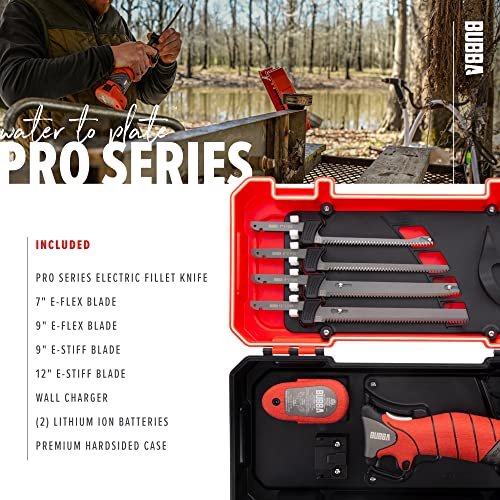 BUBBA Pro Series Lithium-Ion Electric Fillet Knife with Non-Slip Handle, 4 Ti-Nitride Blades & Charger