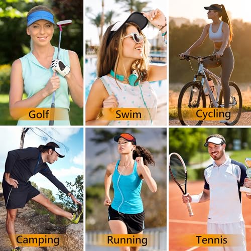 GADIEMKENSD Foldable Sun Visor Hat UPF 50+ Adjustable Wide Brim - White, 6 3/4-7 3/8