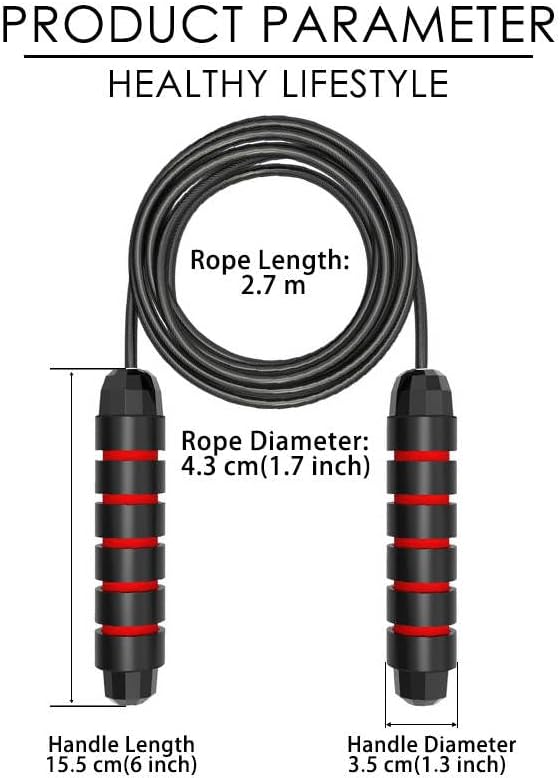 Skiennix Adjustable Jump Rope - Tangle-Free Speed Rope with Foam Handles for Cardio & Home Workouts
