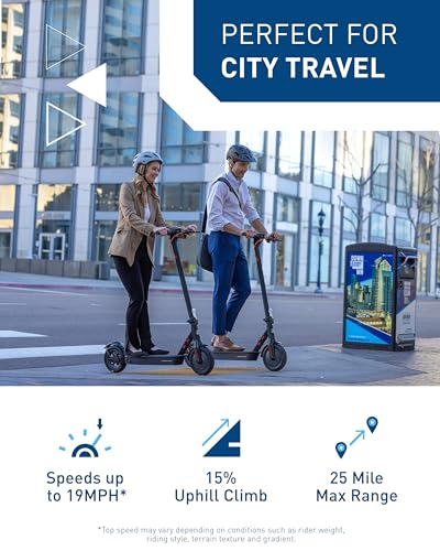 Electric Scooter for Adults KS4 Pro 25-Mile Range 19 MPH Dark Black