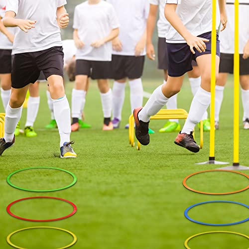 Libima 24 Pcs 15.8 Inch Exercise Hoop Obstacle Course Ring Set - Large Plastic Fitness Rings