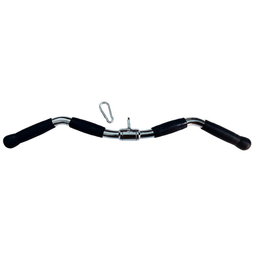 yuhqc Revolving Lat Pulldown Bar for Cable Machine, 29" Straight Bar with Rubber Grip - Tricep Press Down, Curl & Back Exercise Attachment for Home Gym, Pulley System & Functional Trainer(29 Inch)