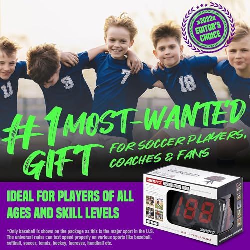 NET PLAYZ Soccer Speed Radar Gun - Hands-Free Training Equipment for Athletes