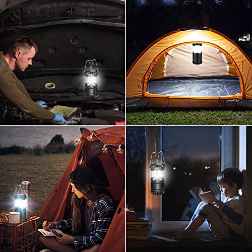 4 Pack LED Camping Lanterns - Waterproof Battery-Powered Emergency Lights