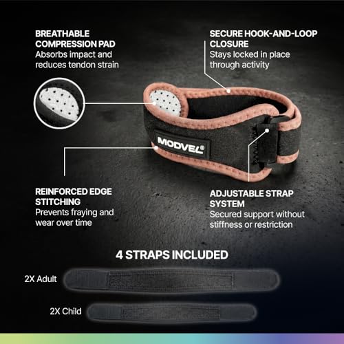 Modvel Copper Patella Knee Brace Strap Adjustable Tendon Support Band 2-Pack