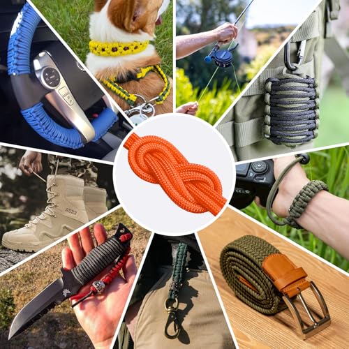 1200lb Paracord Rope - 4.4mm Nylon Camping & Utility Cord, 1000FT in Orange