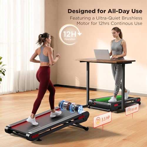 Jogwell Walking Pad Treadmill with 12%/20% Auto Incline - Black/X-Large
