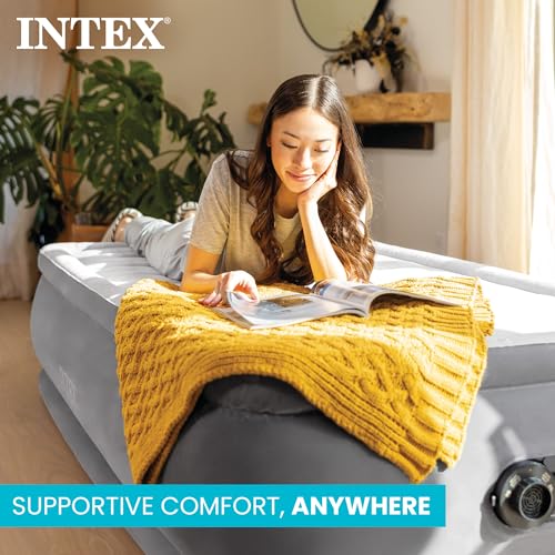 Intex King Size Dura-Beam Air Mattress with Built-In Electric Pump